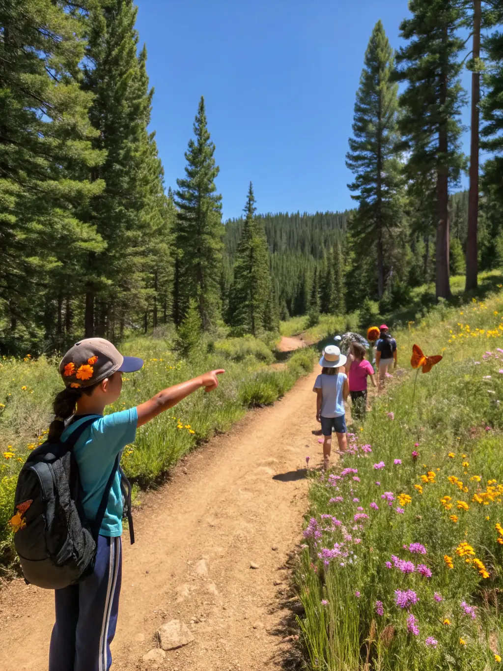 A community-focused image from the 'Trail Maintenance Day', showing volunteers working together to repair and maintain local trails, emphasizing the importance of sustainability.