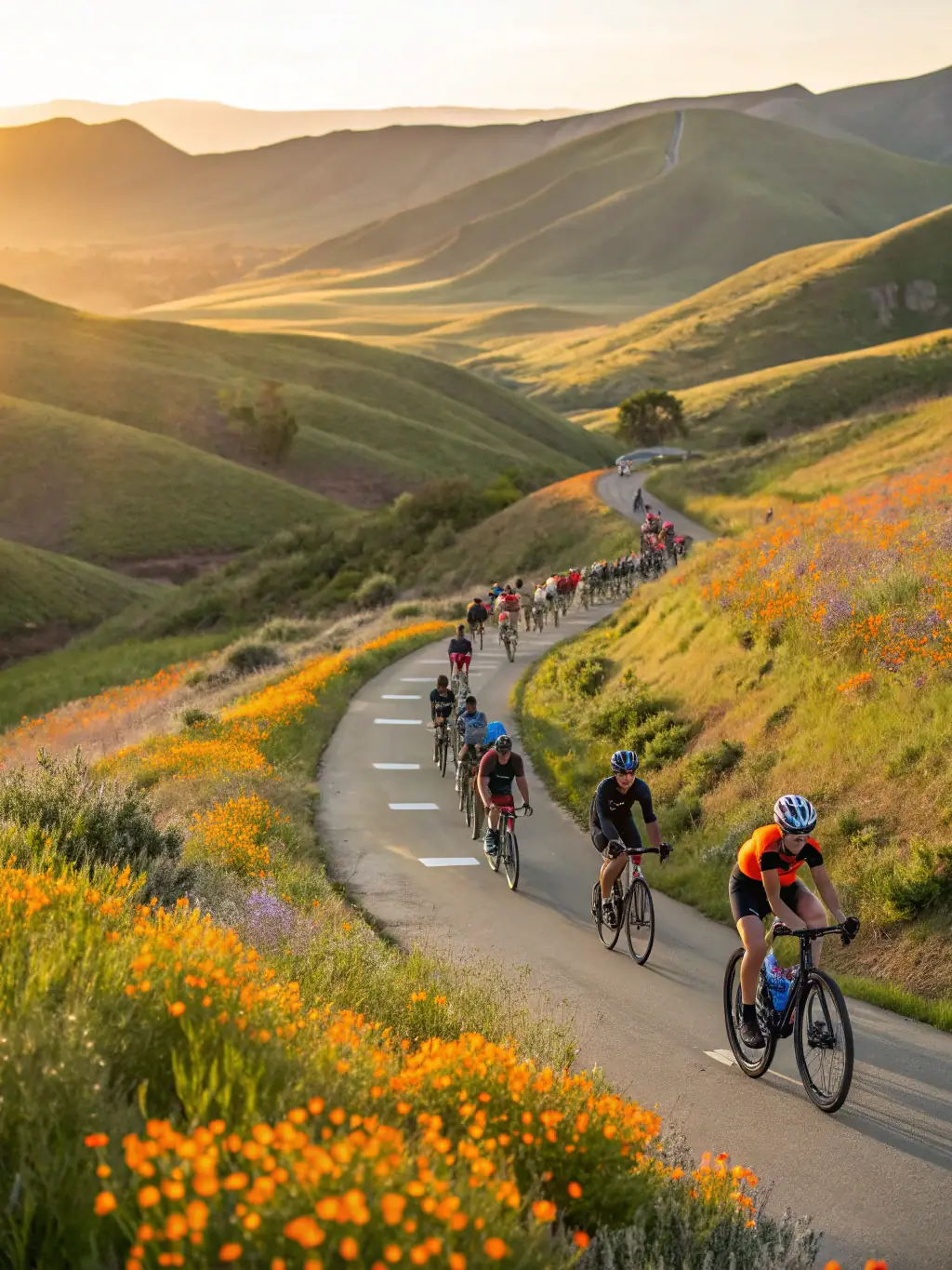 A dynamic shot of cyclists participating in the 'Nolay Challenge' event, showcasing riders navigating a challenging uphill section with determination and skill.